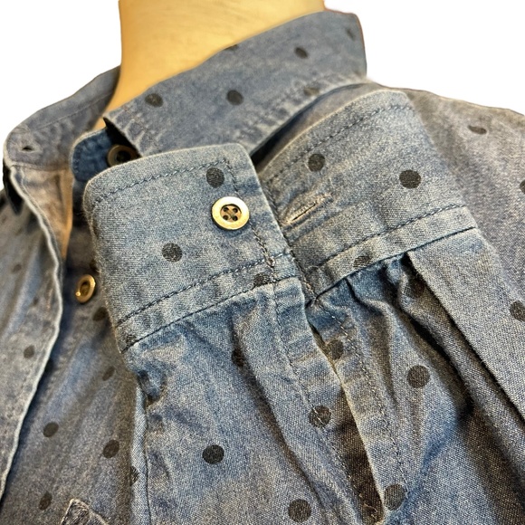 Vans So Rowdy Woven Indigo Dot Denim Button Down Shirt - Picture 6 of 9